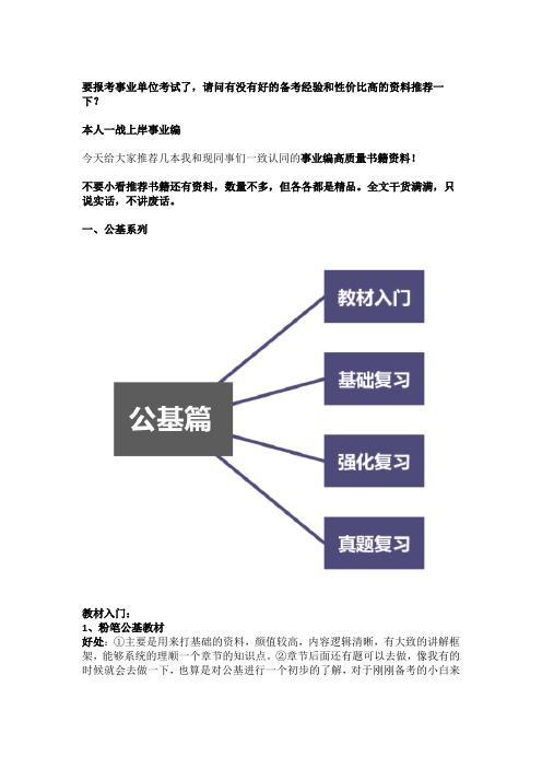 要报考事业单位考试了,请问有没有好的备考经验和性价比高的资料推荐一下？