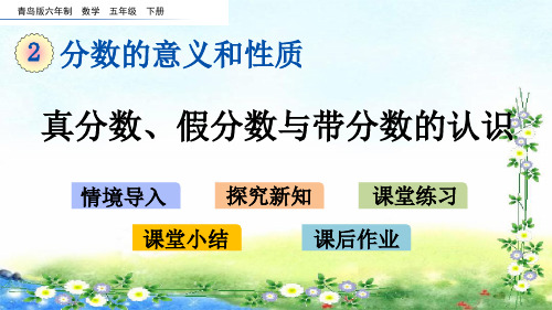 【名师课件】青岛版六年制五下 2、分数的意义和性质 2.2 真分数、假分数与带分数的认识