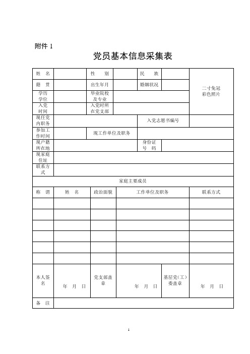 党员基本信息采集表