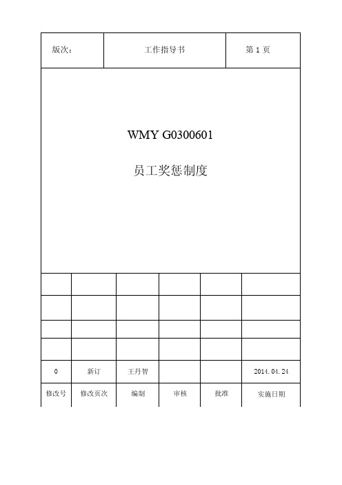 电缆厂员工奖惩制度