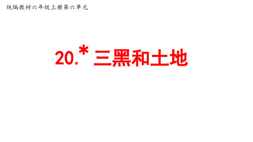 【六上指向语文要素的教学设计课件】20. 三黑和土地