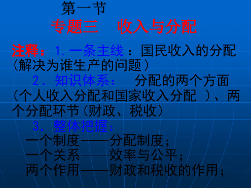 高考政治专题复习课件3 收入与分配