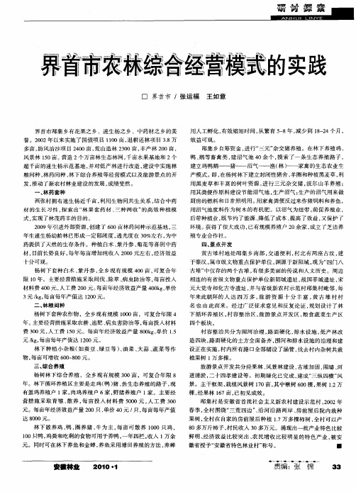 界首市农林综合经营模式的实践