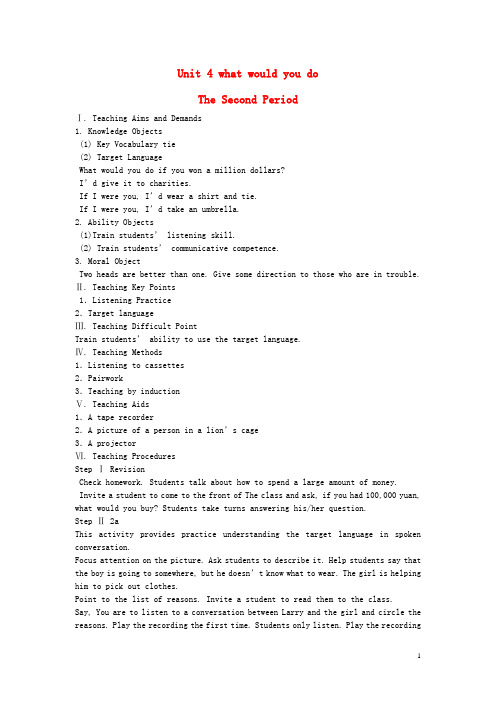 九年级英语全册 Unit 4 what would you do The 2nd Period示范教案 人教新目标版