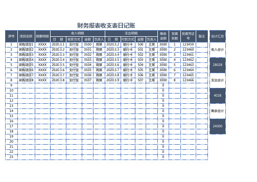 财务对帐明细Excel模板8