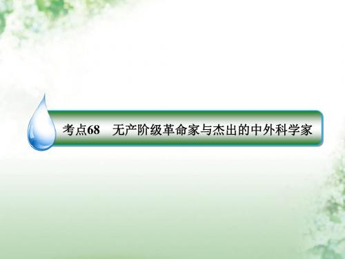 高考历史一轮复习中外历史人物评说68无产阶级革命家与杰出的中外科学家课件人民版选修4