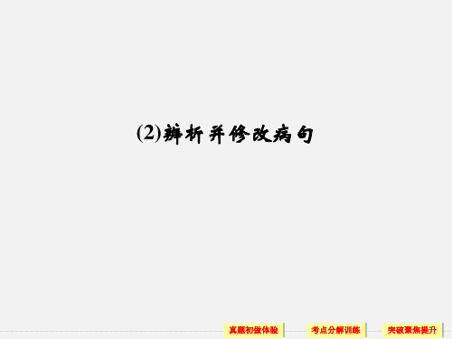 高考语文 一轮复习 语言文字运用 第二单元 辨析并修改病句(2)