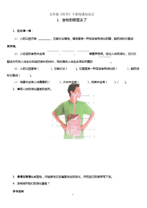 青岛版五年级科学下册各课知识点总结