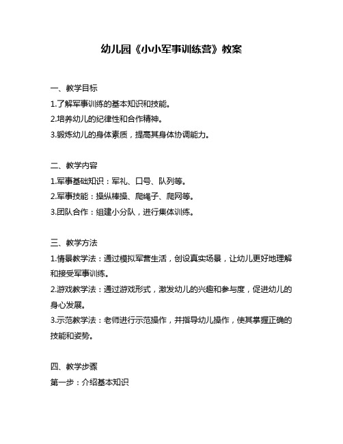 幼儿园《小小军事训练营》教案