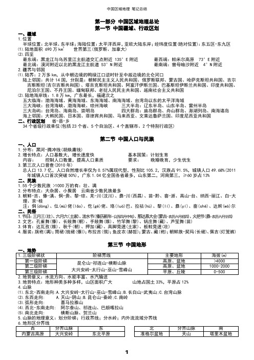 (完整版)高中优秀学生复习资料区域地理知识点总结