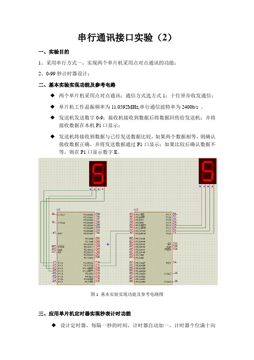 串行通讯接口实验九十九秒计时器