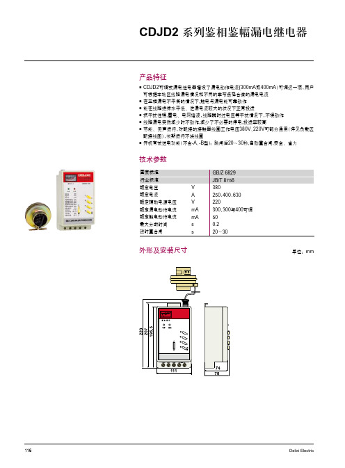 CDJD2 系列鉴相鉴幅漏电继电器