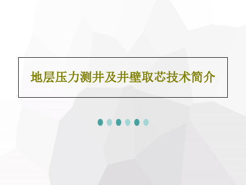 地层压力测井及井壁取芯技术简介共43页