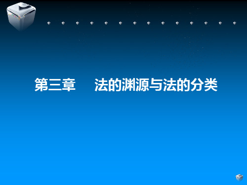 法理学导论 第三章法的渊源与分类.