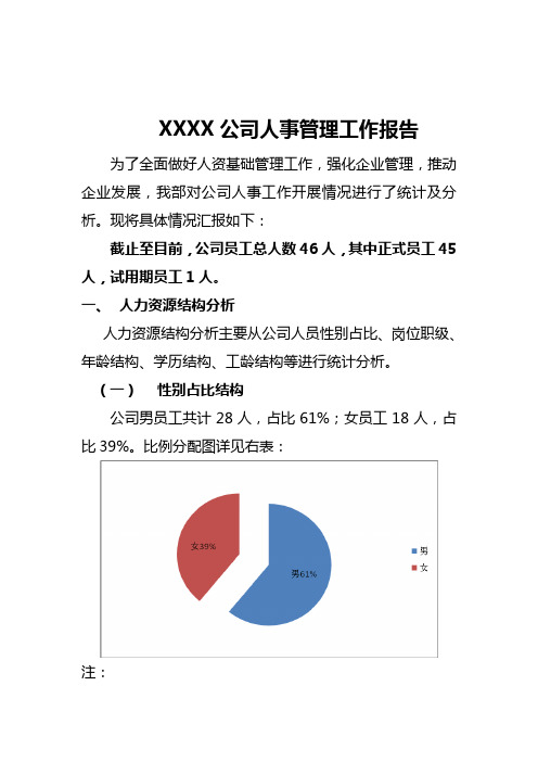 2017年年度人事工作情况汇报(重要)