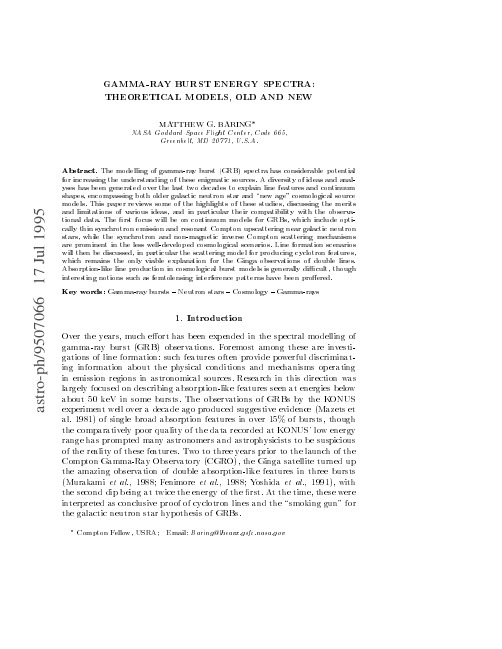Gamma-Ray Burst Energy Spectra Theoretical Models, Old and New