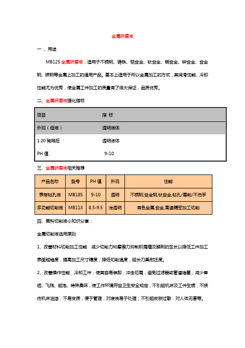 金属研磨液