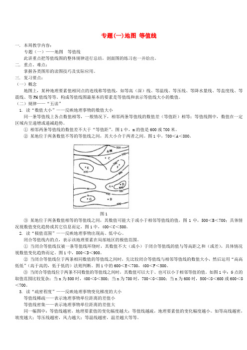 专题(一)地图 等值线 人教版