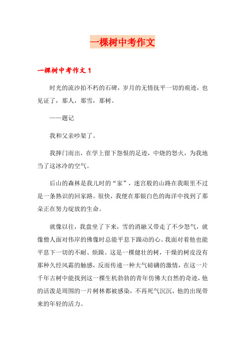 一棵树中考作文