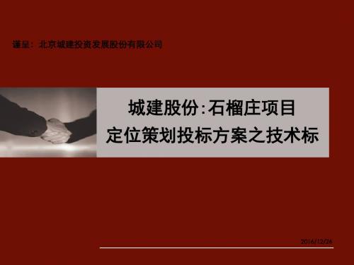 金网络石榴庄房地产项目定位策划投标方案之技术指标报告提案