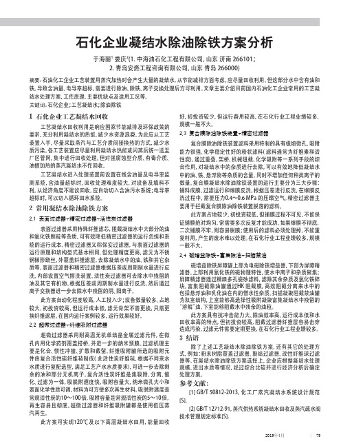 石化企业凝结水除油除铁方案分析