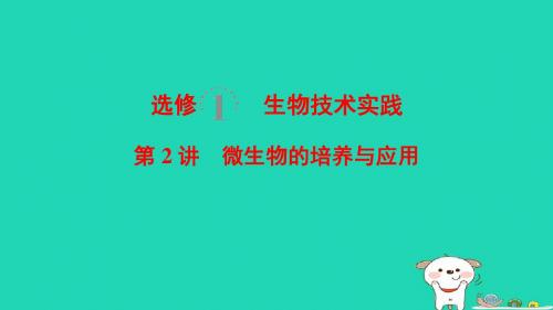 2019版高考生物一轮复习生物技术实践第2讲微生物的培养与应用课件