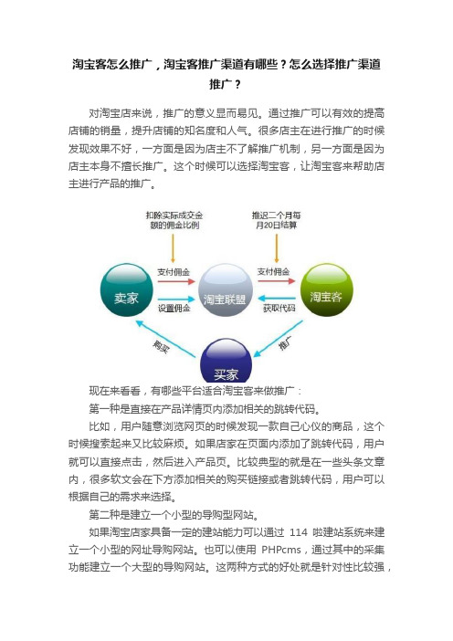 淘宝客怎么推广，淘宝客推广渠道有哪些？怎么选择推广渠道推广？