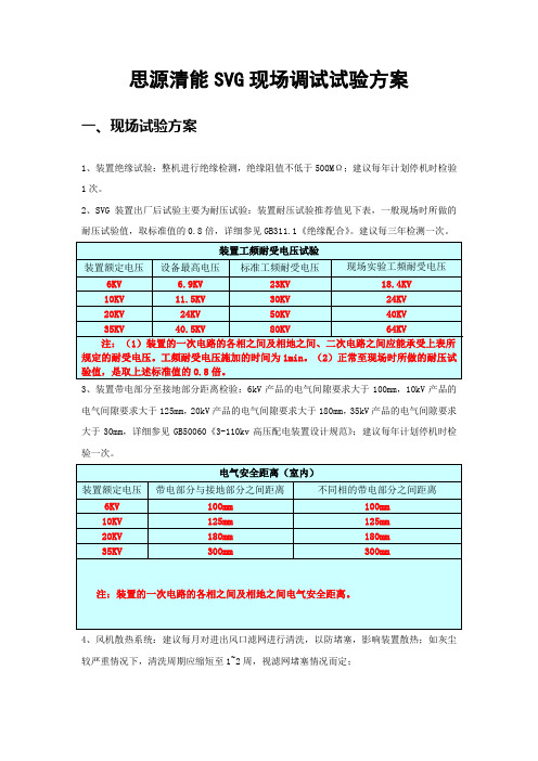 思源清能SVG现场调试试验方案