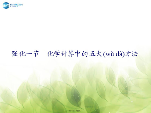 高考化学总复习 第1章 强化1节 化学计算中的五大方法精品课件 新人教版 