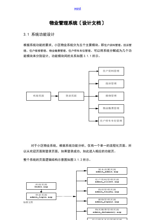 物业管理系统(设计文档)