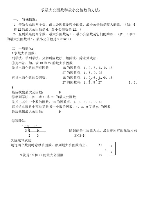 求最大公因数和最小公倍数的方法(简单实用)