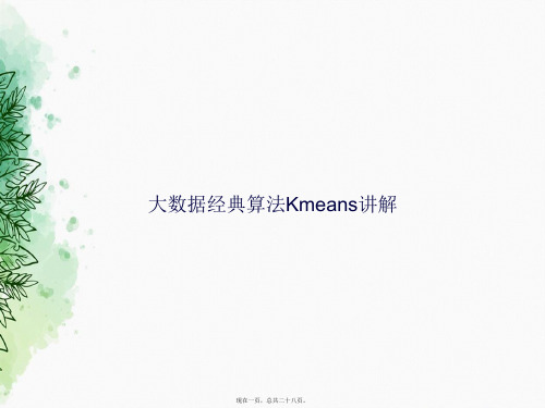 大数据经典算法Kmeans讲解讲课文档