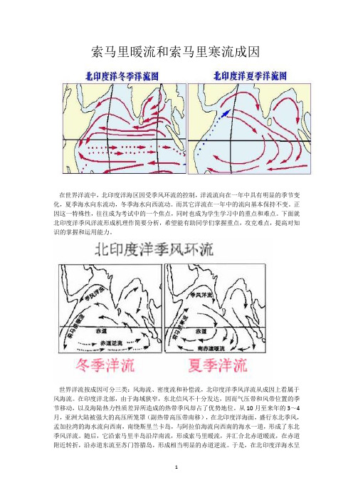 索马里寒流和暖流的成因