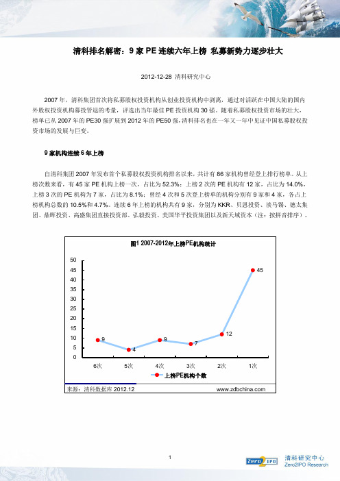 清科排名解密：9家PE连续六年上榜 私募新势力逐步壮大