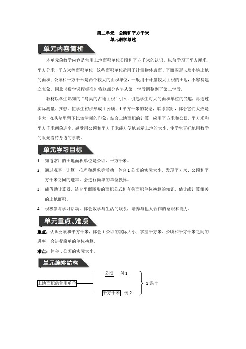 四年级上册数学教案-公顷和平方千米人教新课标(2014秋)