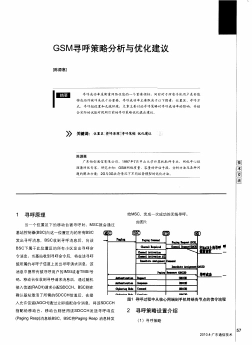 GSM寻呼策略分析与优化建议