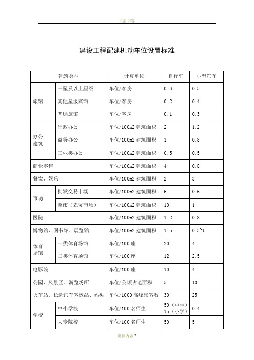 机动车停车位数量计算方式