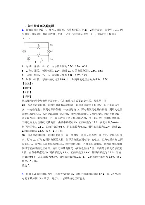 中考物理—电路类问题压轴题专题复习含答案