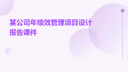 某公司年绩效管理项目设计报告课件