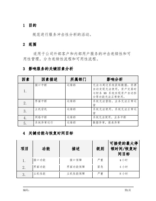 IT服务业务影响分析报告-模板