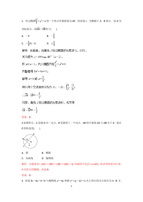 2016年高考数学(文)命题猜想与仿真押题 圆锥曲线中的热点问题(仿真押题)教师版 Word版含答案