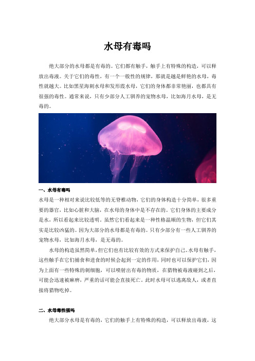 水母有毒吗