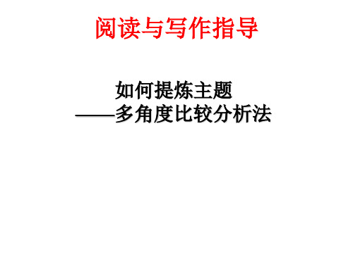 阅读与写作指导：如何提炼主题——多角度比较分析法