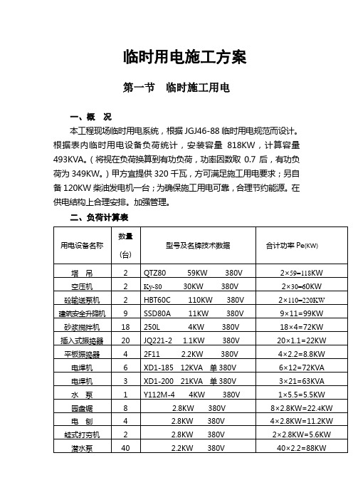 临电施工组织设计方案方案