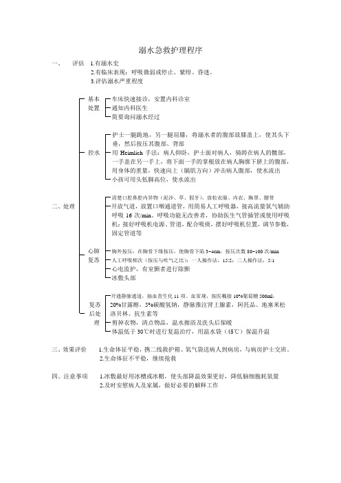 溺水急救护理程序