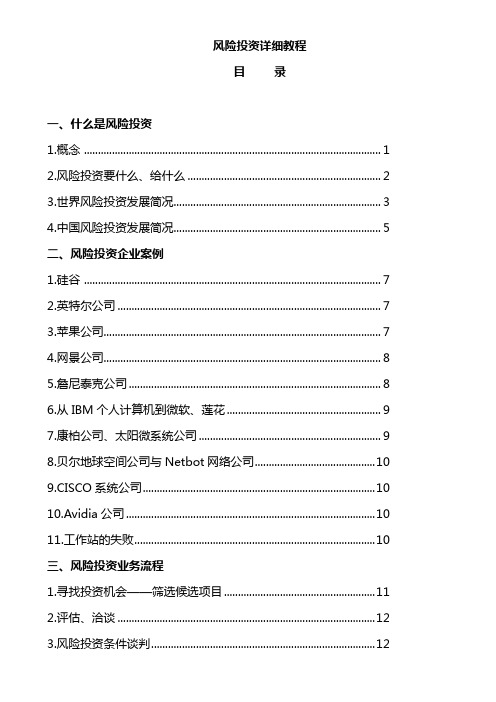 风险投资详细教程