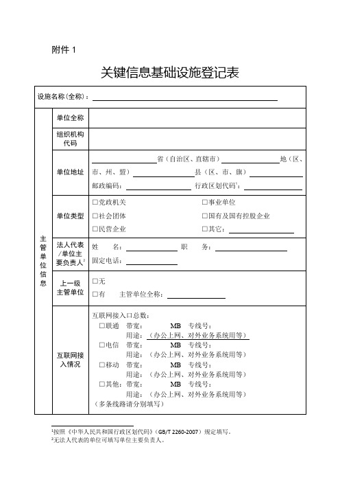 2、附件1关键信息基础设施登记表