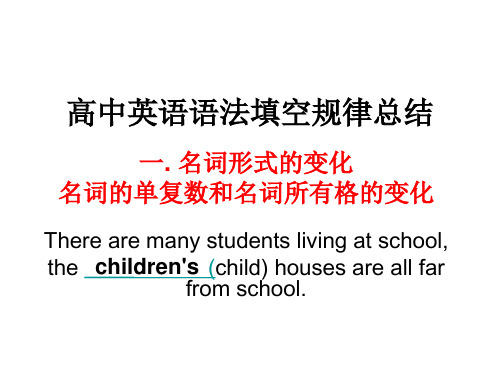 高中英语语法填空规律总结