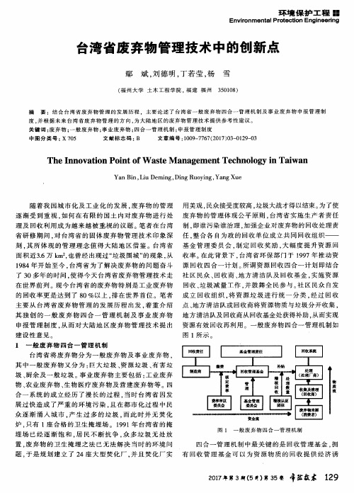 台湾省废弃物管理技术中的创新点