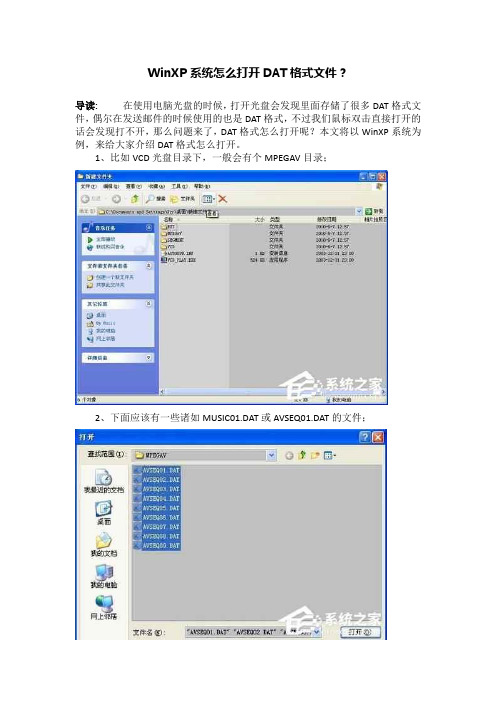 WinXP系统怎么打开DAT格式文件？